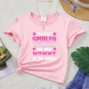 New Without Tags Girls Shein Size 5‎ Youth Short Sleeve Pink T-shirt